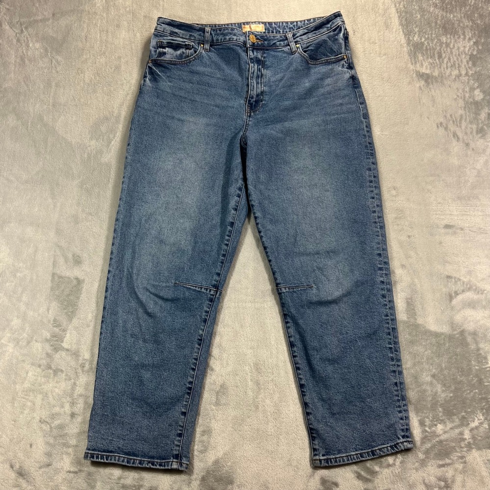 KUT from the Kloth Ashley Slouchy Barrel Leg Jeans Women 12 Blue High Rise Boho